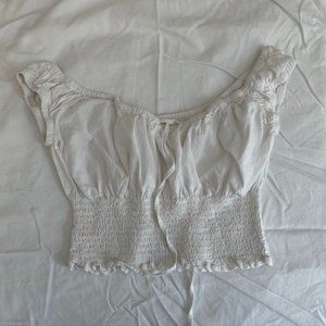 John Galt off-the-shoulder crop top